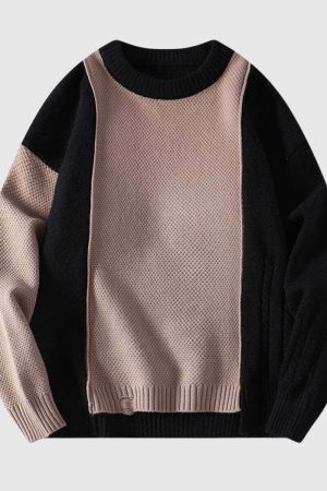 Style Core Aesthetics, New Style Trends Color Block Knitted Sweater