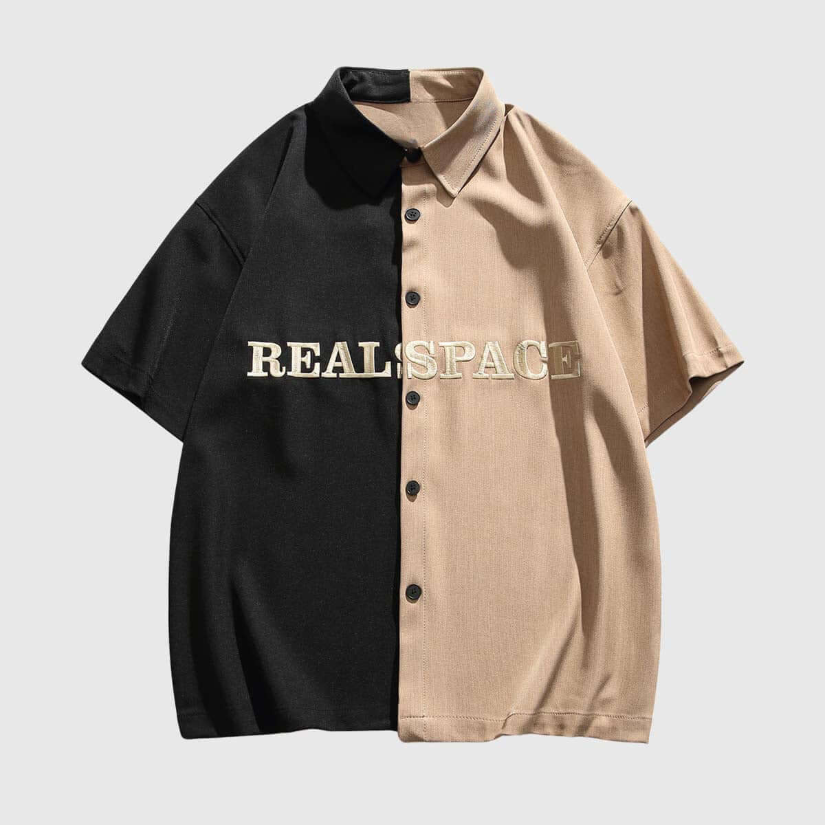 Style Core Aesthetics, New Style Trends Color Block Letter Print Shirt