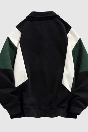 Style Core Aesthetics, New Style Trends Color-Block Polo Sweatshirt
