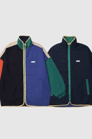 Style Core Aesthetics, New Style Trends Color-Block Reversible Jacket