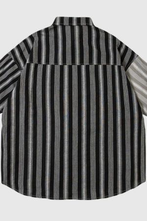 Style Core Aesthetics, New Style Trends Color Block Striped Shirt