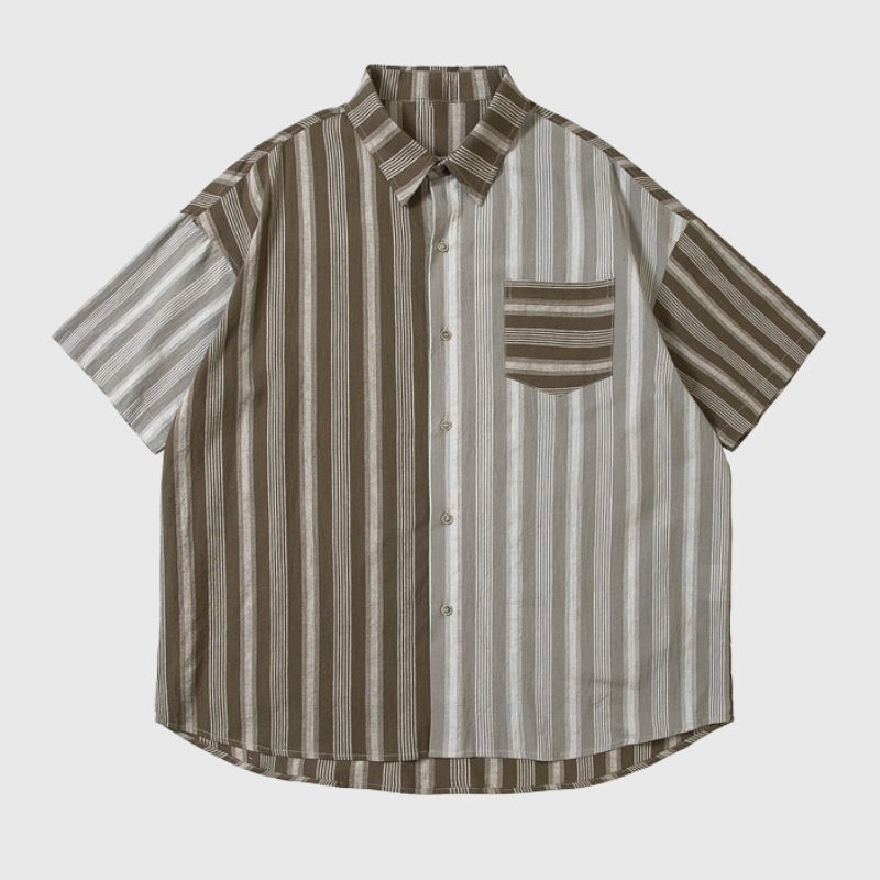 Style Core Aesthetics, New Style Trends Color Block Striped Shirt Style Core Aesthetics, New Style Trends Color Block Striped Shirt