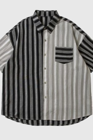 Style Core Aesthetics, New Style Trends Color Block Striped Shirt