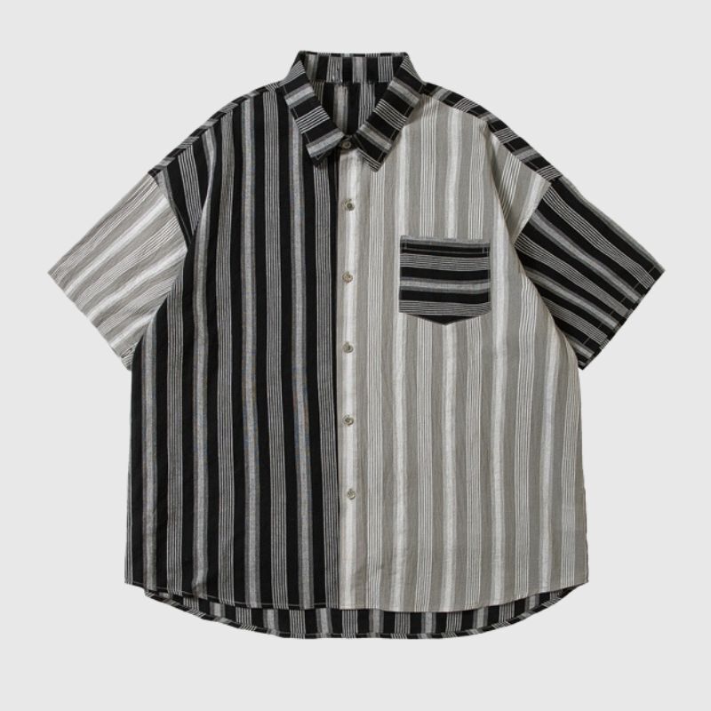 Style Core Aesthetics, New Style Trends Color Block Striped Shirt