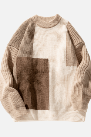 Style Core Aesthetics, New Style Trends Color Block Textured Knit Sweater