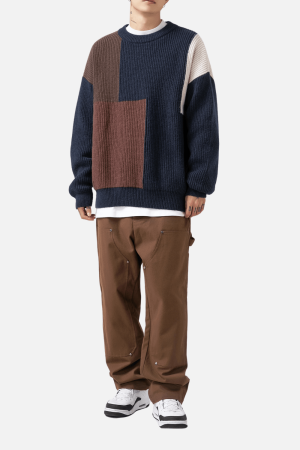 Style Core Aesthetics, New Style Trends Color Block Textured Knit Sweater