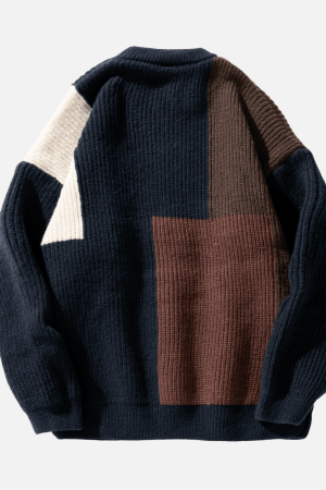Style Core Aesthetics, New Style Trends Color Block Textured Knit Sweater