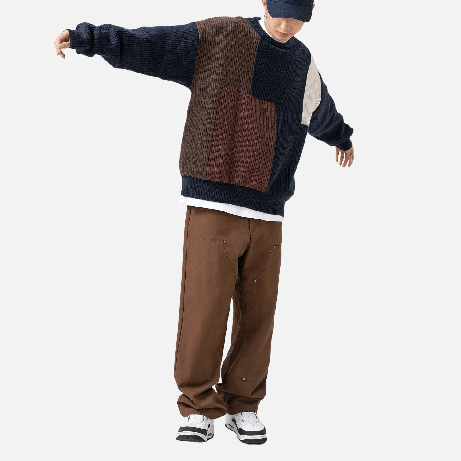 Style Core Aesthetics, New Style Trends Color Block Textured Knit Sweater Style Core Aesthetics, New Style Trends Color Block Textured Knit Sweater