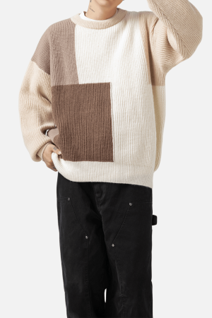 Style Core Aesthetics, New Style Trends Color Block Textured Sweater