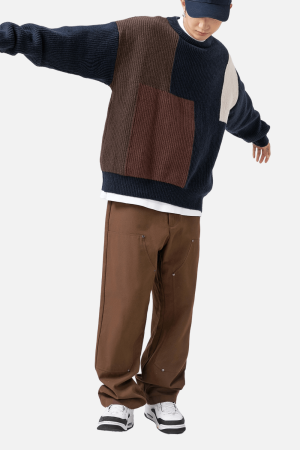 Style Core Aesthetics, New Style Trends Color Block Textured Sweater