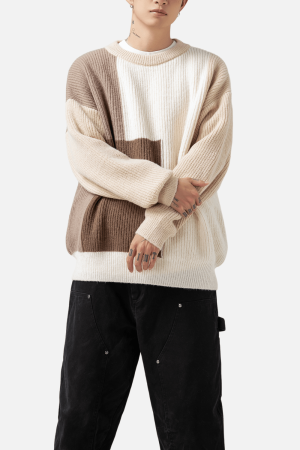 Style Core Aesthetics, New Style Trends Color Block Textured Sweater