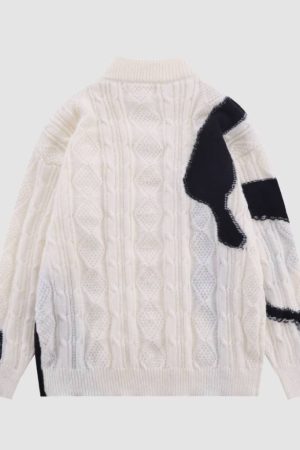 Style Core Aesthetics, New Style Trends Color Block Turtleneck Sweater