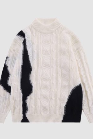 Style Core Aesthetics, New Style Trends Color Block Turtleneck Sweater