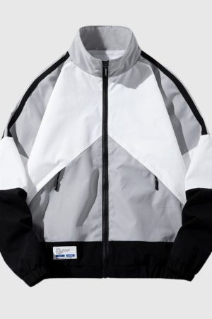 Style Core Aesthetics, New Style Trends Color-Blocked Baseball Jacket