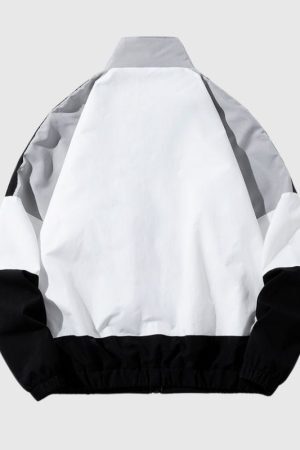 Style Core Aesthetics, New Style Trends Color-Blocked Baseball Jacket