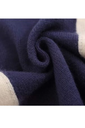 Style Core Aesthetics, New Style Trends Color-Blocked Embroidered Short Zip Neck Sweater