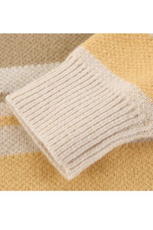 Style Core Aesthetics, New Style Trends Color-blocked Stripe Knit Pullover