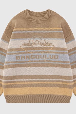 Style Core Aesthetics, New Style Trends Color-blocked Stripe Sweater