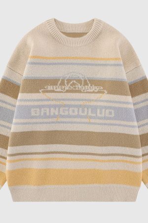 Style Core Aesthetics, New Style Trends Color-blocked Stripe Sweater