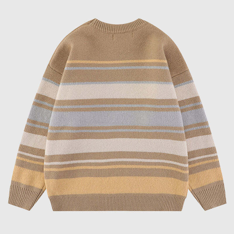 Style Core Aesthetics, New Style Trends Color-blocked Stripe Sweater Style Core Aesthetics, New Style Trends Color-blocked Stripe Sweater