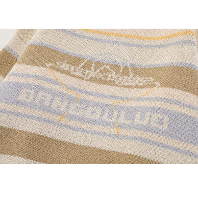 Style Core Aesthetics, New Style Trends Color-blocked Stripe Sweater Style Core Aesthetics, New Style Trends Color-blocked Stripe Sweater