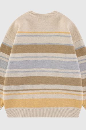 Style Core Aesthetics, New Style Trends Color-blocked Stripe Sweater