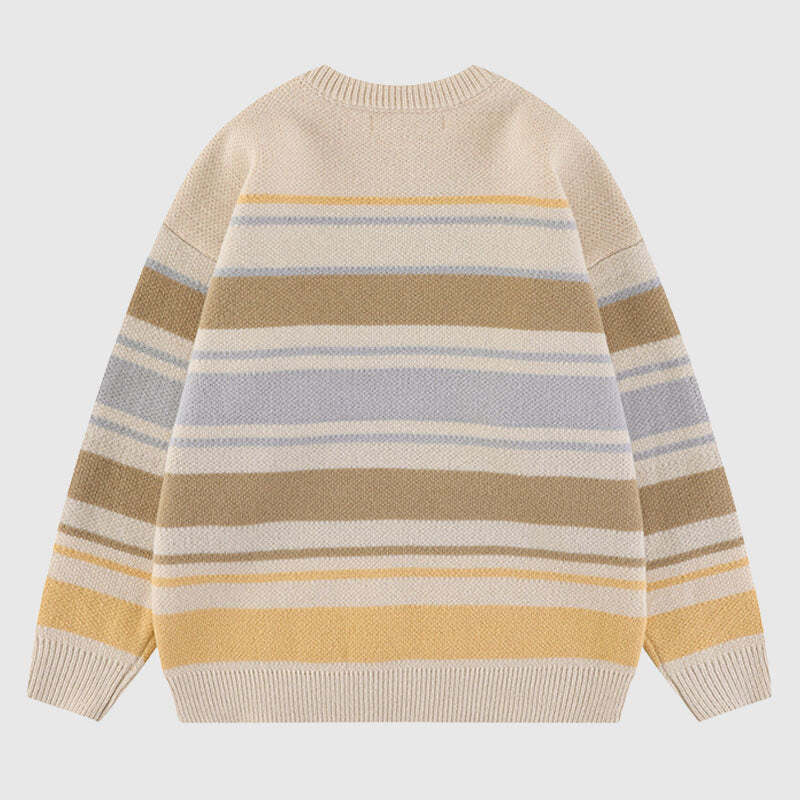 Style Core Aesthetics, New Style Trends Color-blocked Stripe Sweater Style Core Aesthetics, New Style Trends Color-blocked Stripe Sweater