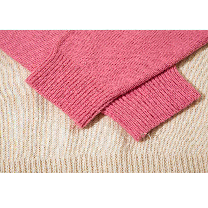 Style Core Aesthetics, New Style Trends Color Contrast Dinosaur Patchwork Design Knit Pullover Style Core Aesthetics, New Style Trends Color Contrast Dinosaur Patchwork Design Knit Pullover