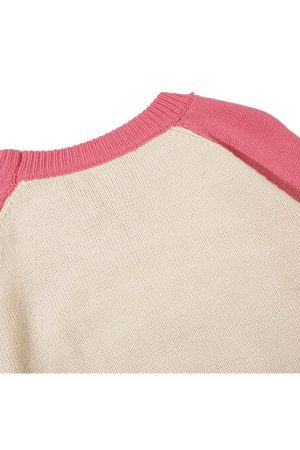 Style Core Aesthetics, New Style Trends Color Contrast Dinosaur Patchwork Design Knit Pullover