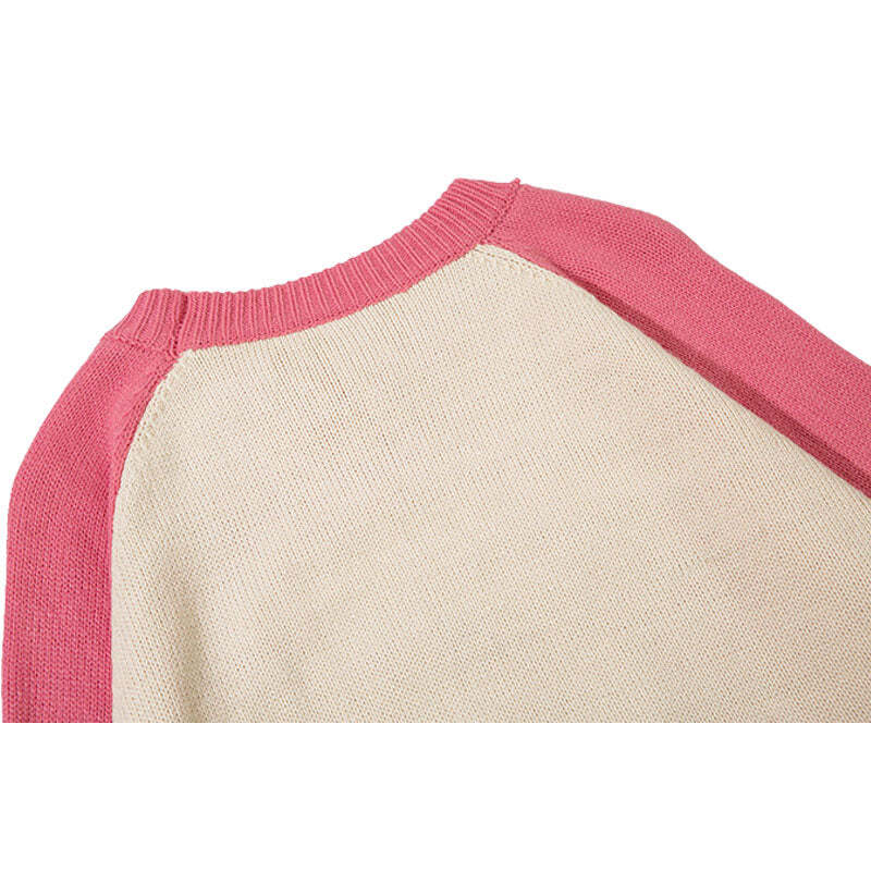 Style Core Aesthetics, New Style Trends Color Contrast Dinosaur Patchwork Design Knit Pullover Style Core Aesthetics, New Style Trends Color Contrast Dinosaur Patchwork Design Knit Pullover