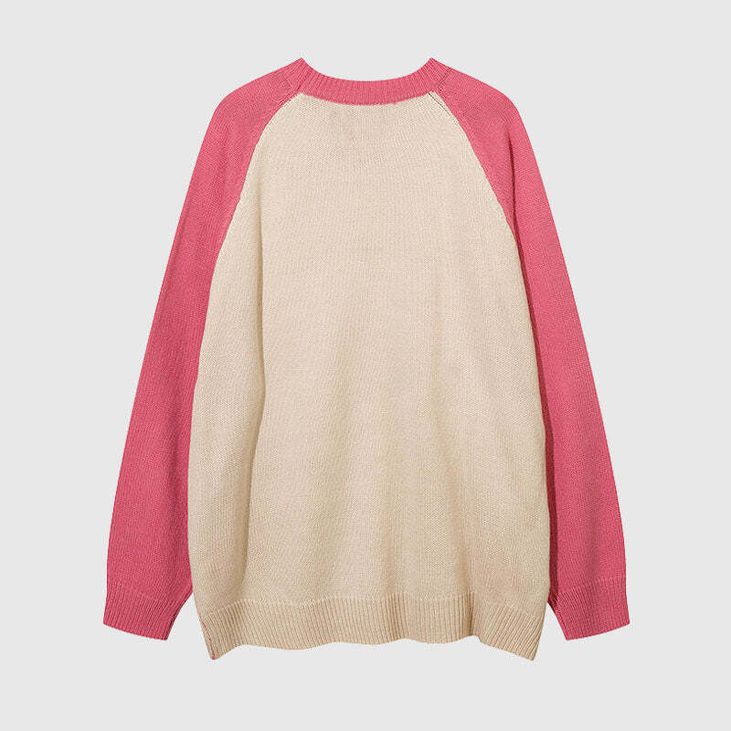 Style Core Aesthetics, New Style Trends Color Contrast Dinosaur Patchwork Design Knit Pullover Style Core Aesthetics, New Style Trends Color Contrast Dinosaur Patchwork Design Knit Pullover