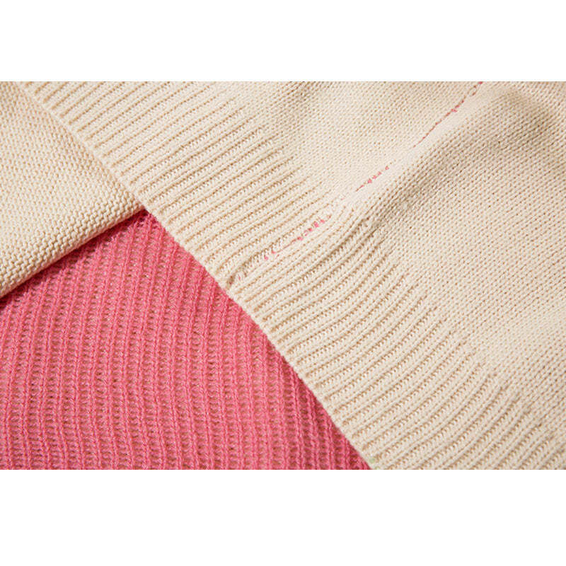 Style Core Aesthetics, New Style Trends Color Contrast Dinosaur Patchwork Design Knit Pullover Style Core Aesthetics, New Style Trends Color Contrast Dinosaur Patchwork Design Knit Pullover