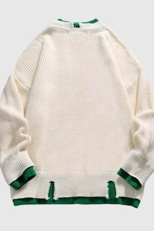 Style Core Aesthetics, New Style Trends Color-Contrast Sweater