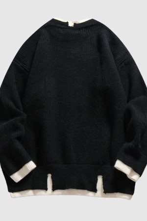 Style Core Aesthetics, New Style Trends Color-Contrast Sweater