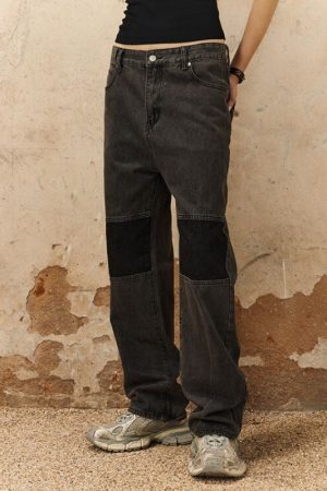 Style Core Aesthetics, New Style Trends Color Patchwork Design Jeans