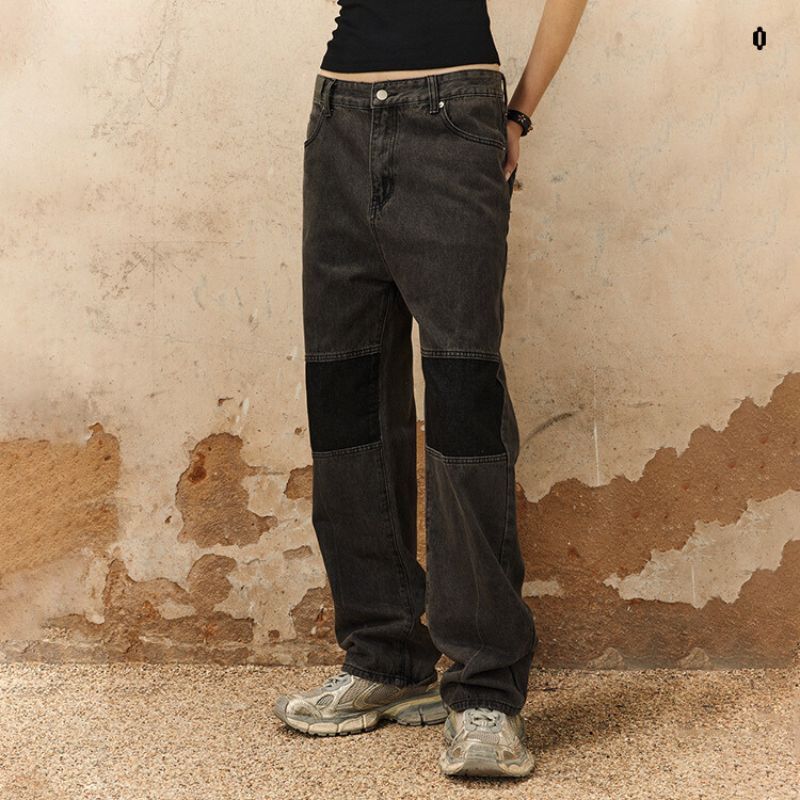 Style Core Aesthetics, New Style Trends Color Patchwork Design Jeans Style Core Aesthetics, New Style Trends Color Patchwork Design Jeans