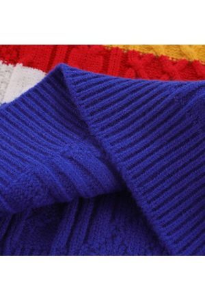 Style Core Aesthetics, New Style Trends Color Striped Half Button Closure Sweater