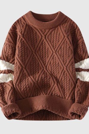 Style Core Aesthetics, New Style Trends Colorblock Cable Knit Sweater