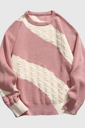 Style Core Aesthetics, New Style Trends Colorblock Cable Knit Sweater