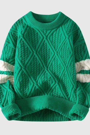 Style Core Aesthetics, New Style Trends Colorblock Cable Knit Sweater
