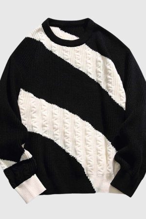 Style Core Aesthetics, New Style Trends Colorblock Cable Knit Sweater