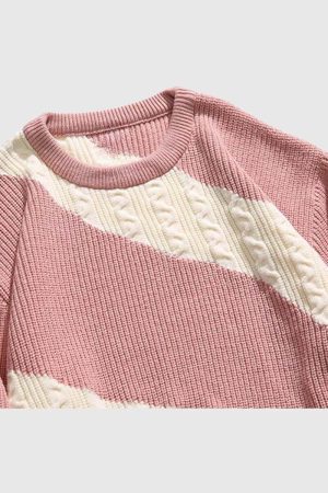 Style Core Aesthetics, New Style Trends Colorblock Cable Sweater