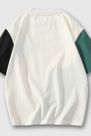 Style Core Aesthetics, New Style Trends Colorblock Casual Loose T-Shirt