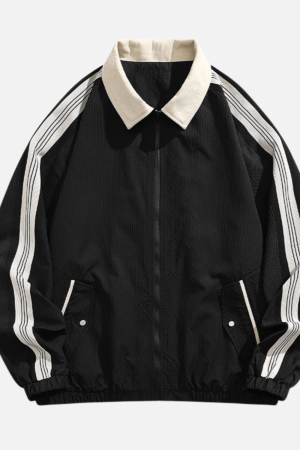 Style Core Aesthetics, New Style Trends Colorblock Casual Street Jacket