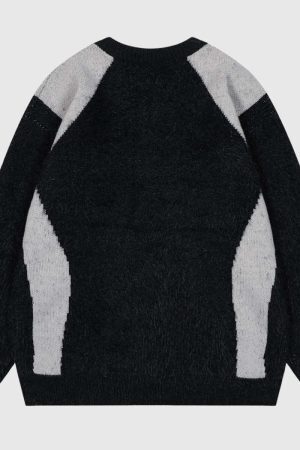 Style Core Aesthetics, New Style Trends Colorblock Crew Neck Knit Sweater