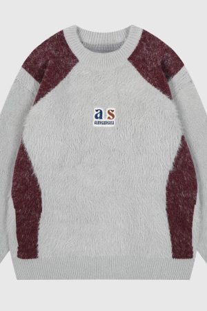 Style Core Aesthetics, New Style Trends Colorblock Crew Neck Knit Sweater