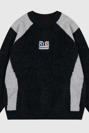 Style Core Aesthetics, New Style Trends Colorblock Crew Neck Knit Sweater