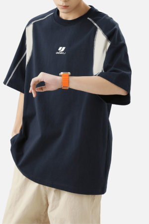 Style Core Aesthetics, New Style Trends Colorblock Embroidered Cotton T-Shirt