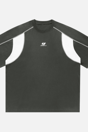 Style Core Aesthetics, New Style Trends Colorblock Embroidered Cotton T-Shirt