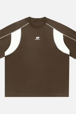 Style Core Aesthetics, New Style Trends Colorblock Embroidered Cotton T-Shirt